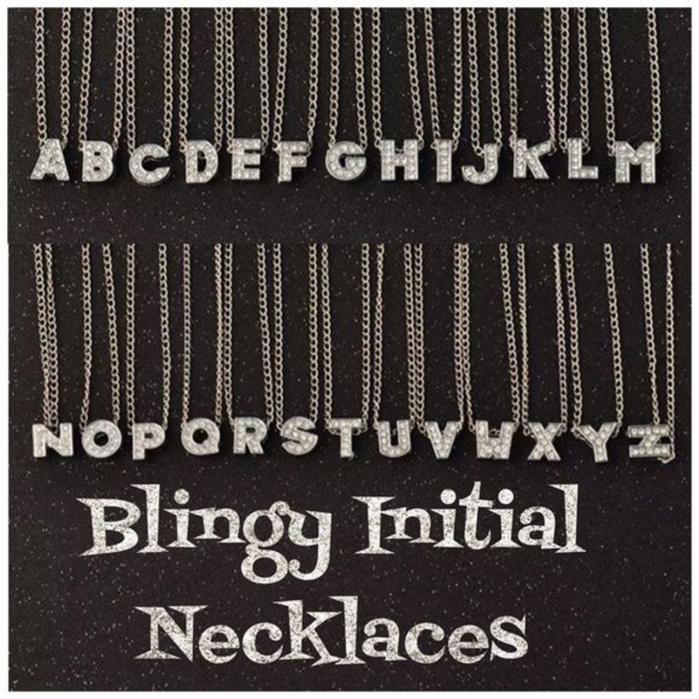 𝅺•CUSTOM• Blingy Initial Necklaces